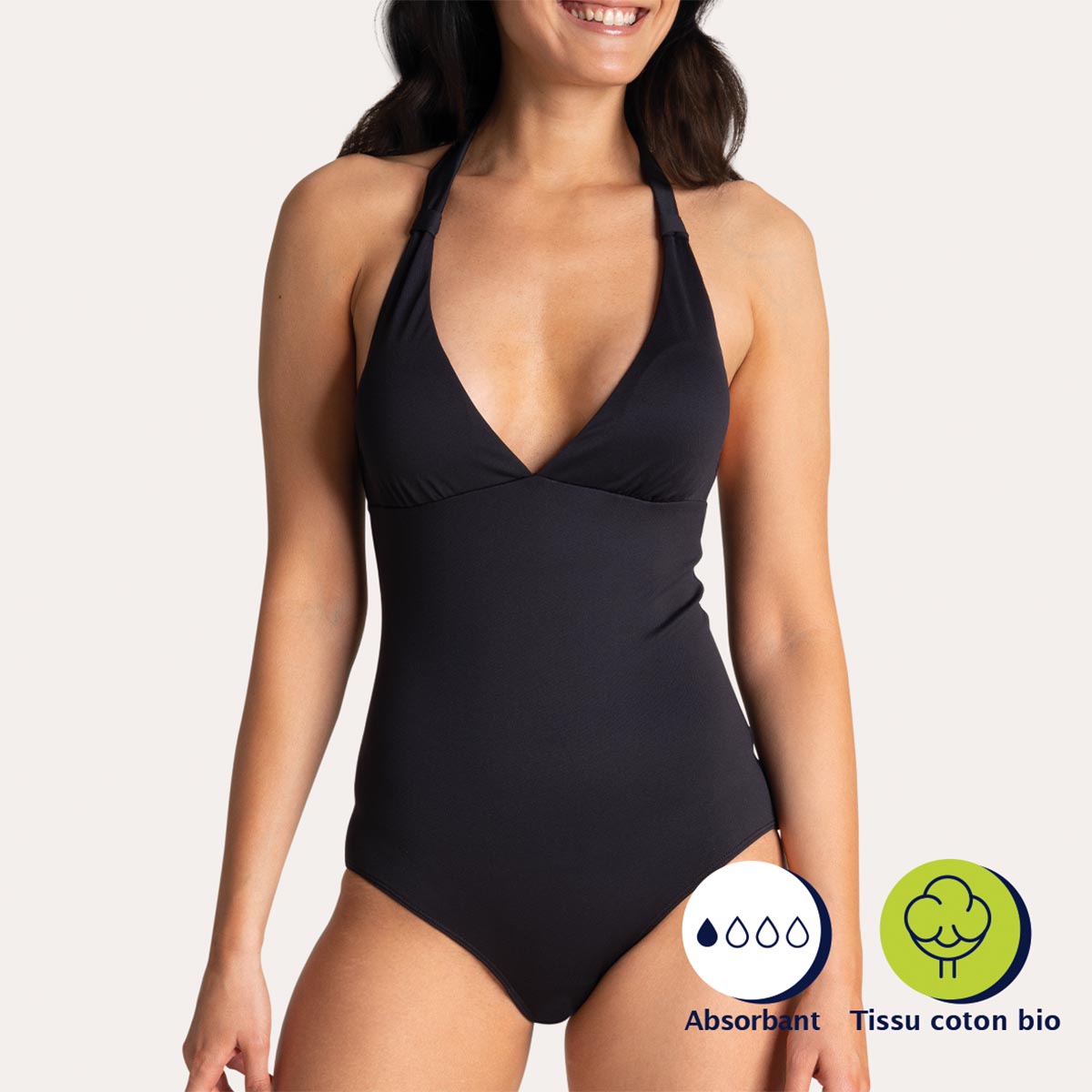 Maillot de bain 1 pièce pour règles femme Athena