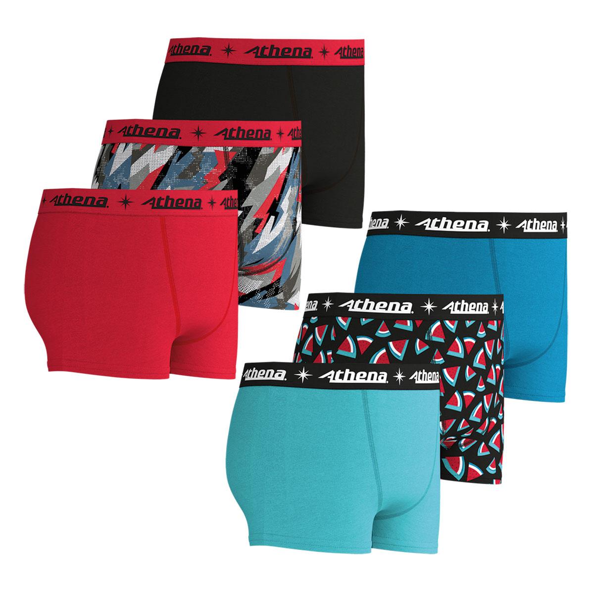 Lot de 6 boxers garçon Ecopack Trio Pop Athena